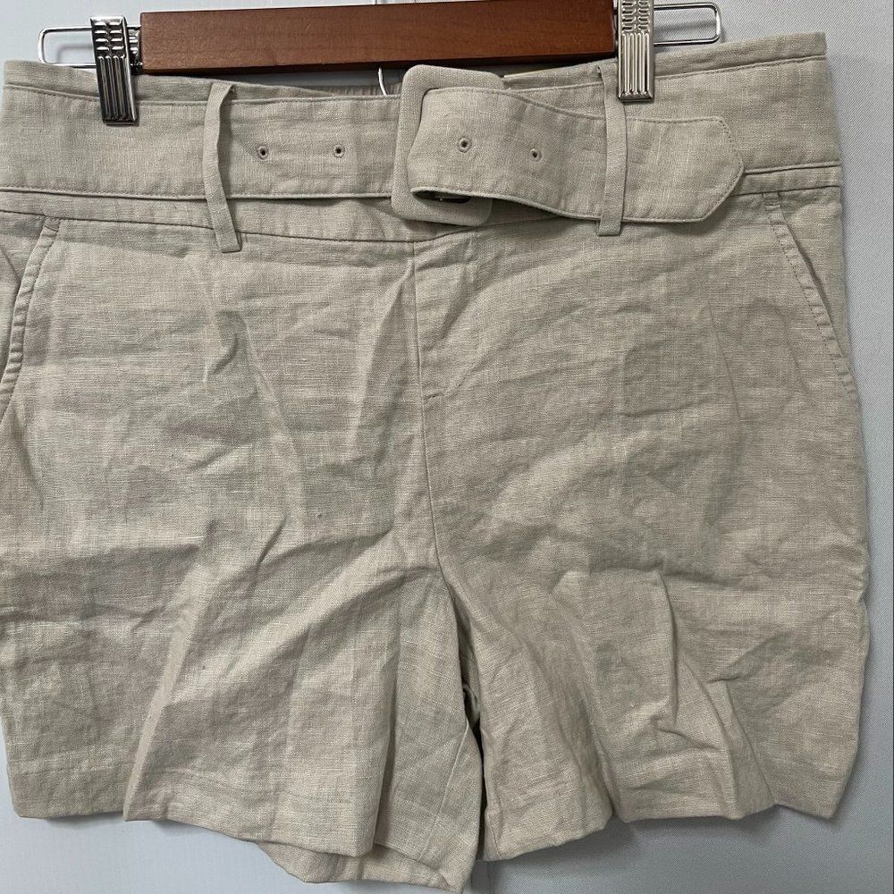 INC Brit I Linen Short Belt Solid Toad Stool